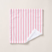 Bandes verticales de taille moyenne rose et blanch (Gant de toilette)
