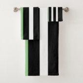 Bandes verticales noir et blanc accents verts (En situation)