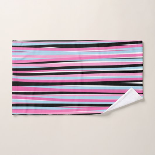 Bandes verticales rose et noire (Serviette à main)