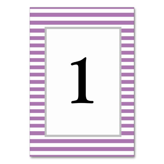 Bandes violettes/blanches Numéro de table encadrée (Dos)