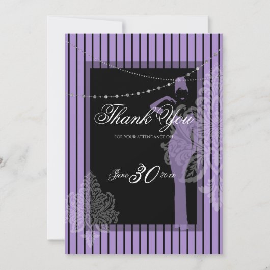 Bandes violettes et noires Invitation (Devant)