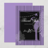 Bandes violettes et noires Invitation (Devant / Derrière)