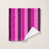 Bandes violettes et roses (Gant de toilette)