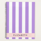 Bandes Violettes, Motif Gratté, Lignes, Votre Nom (Devant)