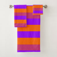 Bandes violettes, orange et roses