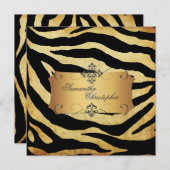 Bandes zébrées Vintages, invitations de mariage (Devant / Derrière)