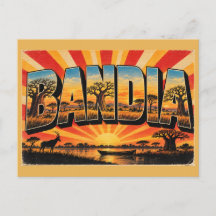 Bandia Baobab Savanne Safari Vintage Reis Kunst