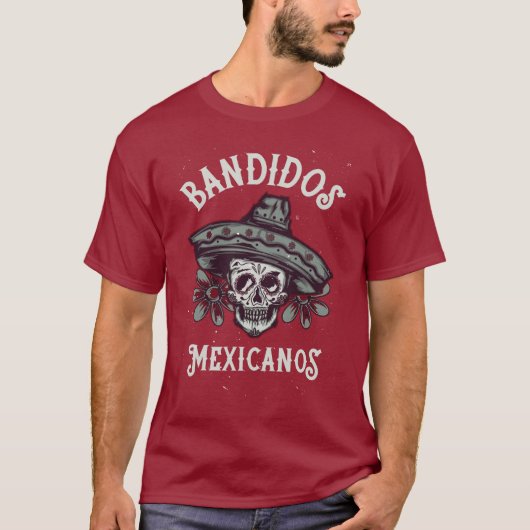 Bandidos Mexicanos Maroon T-Shirt (Voorkant)