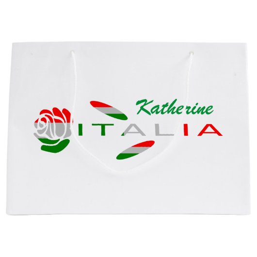 Bandiera d'Italia Rosa Gepersonaliseerd Groot Cadeauzakje (Voorkant)