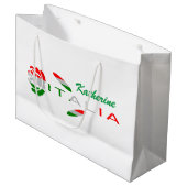 Bandiera d'Italia Rosa Gepersonaliseerd Groot Cadeauzakje (Voorkant Gekanteld)