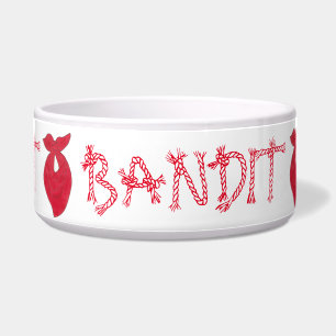 BANDIT Dog Red Bandana Kerchief Neckerchief Voerbakje