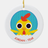 Bandit the Chick Keramisch Ornament (Achterkant)