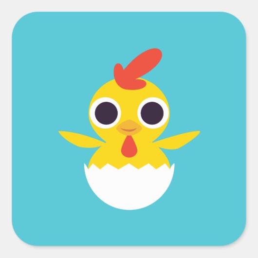 Bandit the Chick Vierkante Sticker (Voorkant)