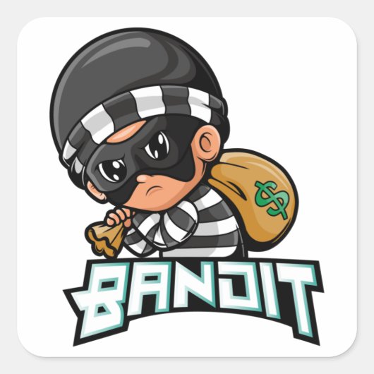 Bandit Vierkante Sticker (Voorkant)