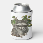 Bandit Zwart Wit Raccoon Prullenbak Panda Blikjeskoeler (Blikje Voorkant)