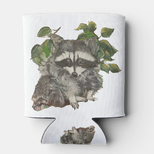 Bandit Zwart Wit Raccoon Prullenbak Panda Blikjeskoeler (Achterkant)