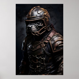 Bandog Dog Football Speler Portret Poster