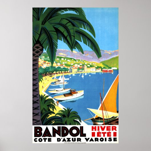 Bandol, Côte d'Azur, Frankrijk, Franse kust, vinta Poster (Voorkant)