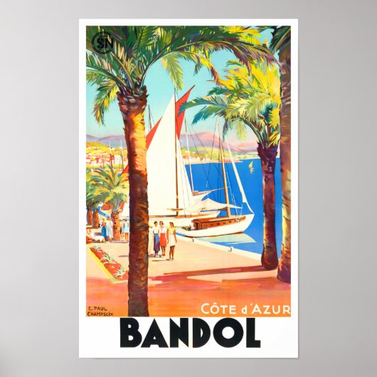 Bandol France vintage Poster (Voorkant)