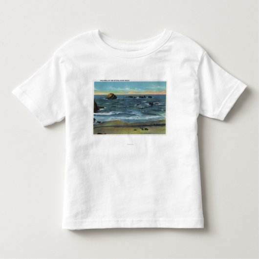 Bandon Beach Uitzicht of Face Rock, Cat and Kitten Kinder Shirts (Voorkant)