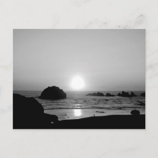 Bandon Oregon Face Rock in Monochrome Briefkaart