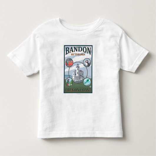 Bandon, oregonScene reisposter Kinder Shirts (Voorkant)