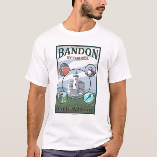 Bandon, oregonScene reisposter T-shirt (Voorkant)