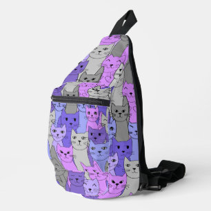 Bandoulière Beaucoup de chats violets Concevoir Sac à élingue