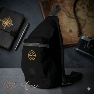 Bandoulière Sac à élingue noir durable avec détails de l'entre