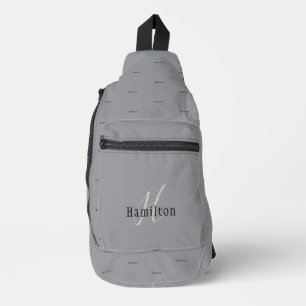 Bandoulière Sac à élingue personnalisé - HAMbWG - gris