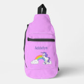 Bandoulière Sac à élingue Unicorne et Rainbow Design (Recto)
