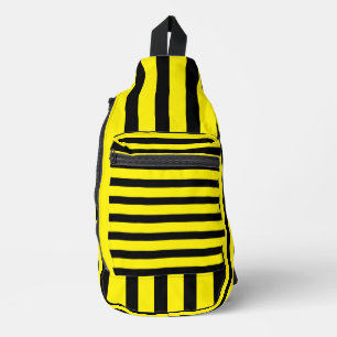 Bandoulière Sac à élingues rayé jaune clair et noir classique