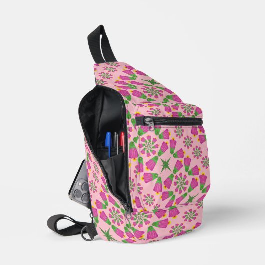 Bandoulière Sac à lames rose Mandalas (Ouvrir)