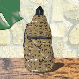 Bandoulière Sac à Motif Brown  Cups café