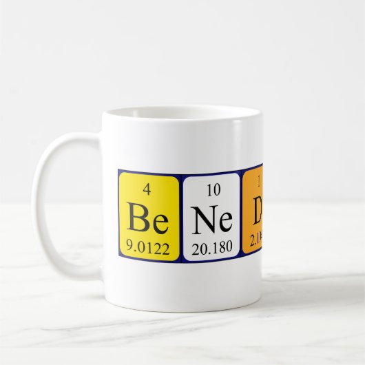 Banedikte périodique nom de table mug (Gauche)
