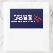 Banen van belastingsbesnoeiingen? rechthoekige sticker (Tas)