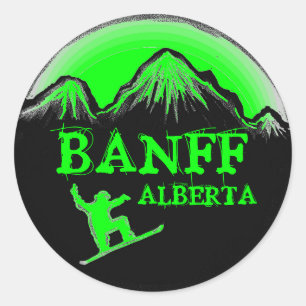 Banff Alberta Canada groene snowboard stickers