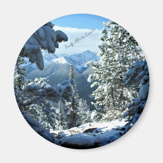 Banff, Alberta, Canada Snow Covered Magneet (Voorkant)