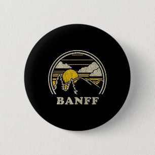 Banff Alberta Canada T-shirt vintage wandelen berg Ronde Button 5,7 Cm