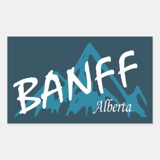 Banff Alberta-gebergte Rechthoekige Sticker (Voorkant)