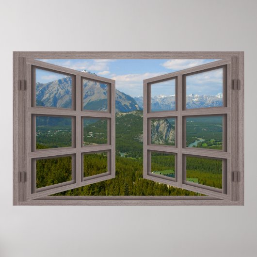 Banff Canada 6 Pane Open Window Poster (Voorkant)