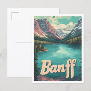 Banff Canada Art Vintage Travel Illustratie Briefkaart