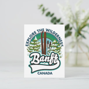Banff Canada om te skiën logo Briefkaart
