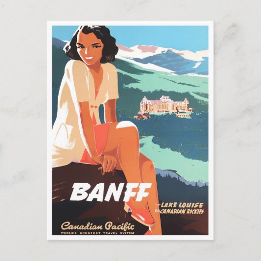 Banff Canada vintage briefkaart (Voorkant)