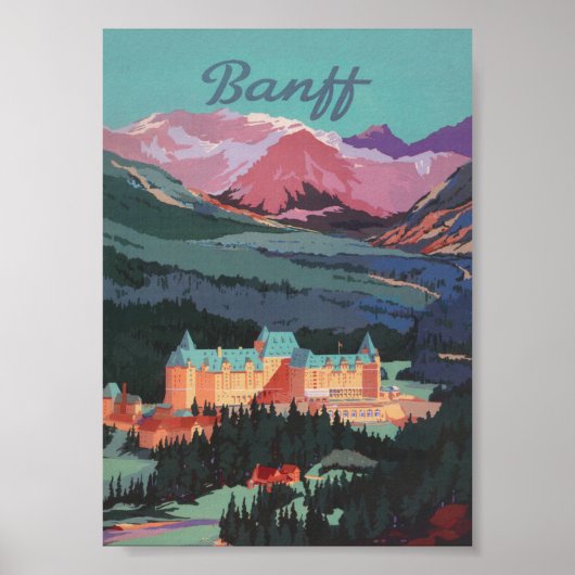 Banff Canada Vintage Travel Poster (Voorkant)