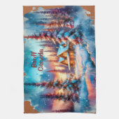 Banff Canada Waterverf Sketch | Theedoek (Verticaal)