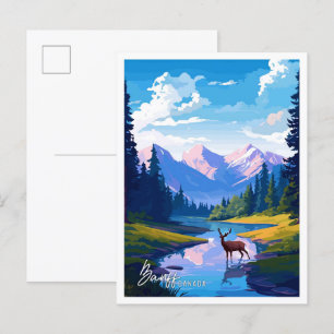 Banff National Park Canada reisillustratie Briefkaart