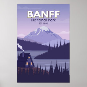 Banff National Park Canada Reizen Vintage Poster