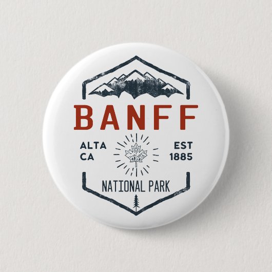 Banff National Park Canada  Ronde Button 5,7 Cm (Voorkant)