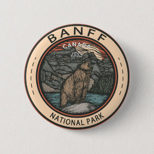Banff National Park Canada Travel Emblem Ronde Button 5,7 Cm